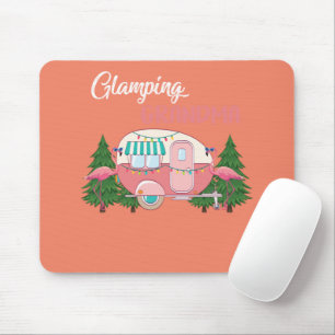 Glamping Grandma Costume Camping RV Flamingos Camp Mouse Mat