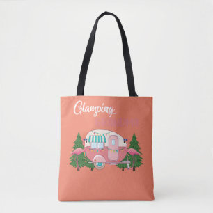 Glamping Grandma Costume Camping RV Flamingos Camp Tote Bag