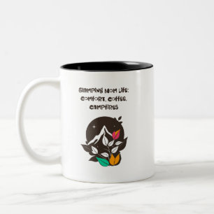 Glamping Mum Life Comfort Coffee Campfires Two-Tone Coffee Mug