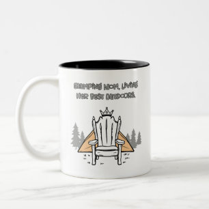 Glamping Mum Living Her Best Outdoors Adventure Two-Tone Coffee Mug