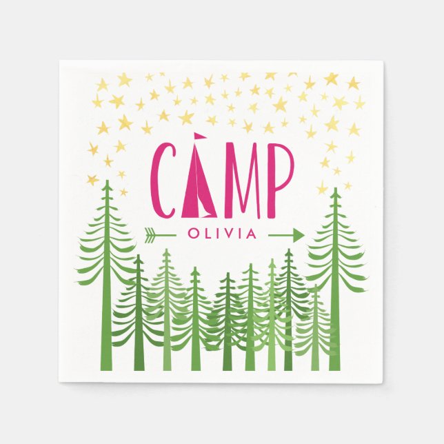 Glamping Party Napkin (Front)