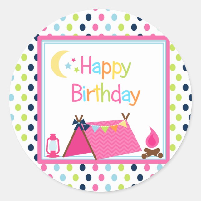 Glamping party stickers (Front)