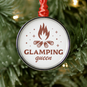 Glamping queen girl funny camping boho aesthetic metal tree decoration