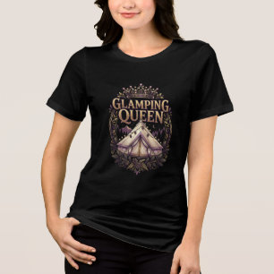Glamping Queen Luxury Camping Bell Tent Pinecone Tri-Blend Shirt