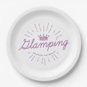Glamping Queen Paper Plate