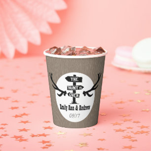 Glamping Rustic Country Hunt is Over Barn Wood Pap Paper Cups