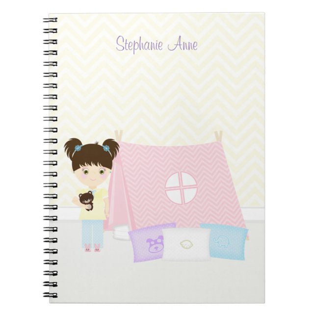 Glamping Sleepover Party Notebook (Front)