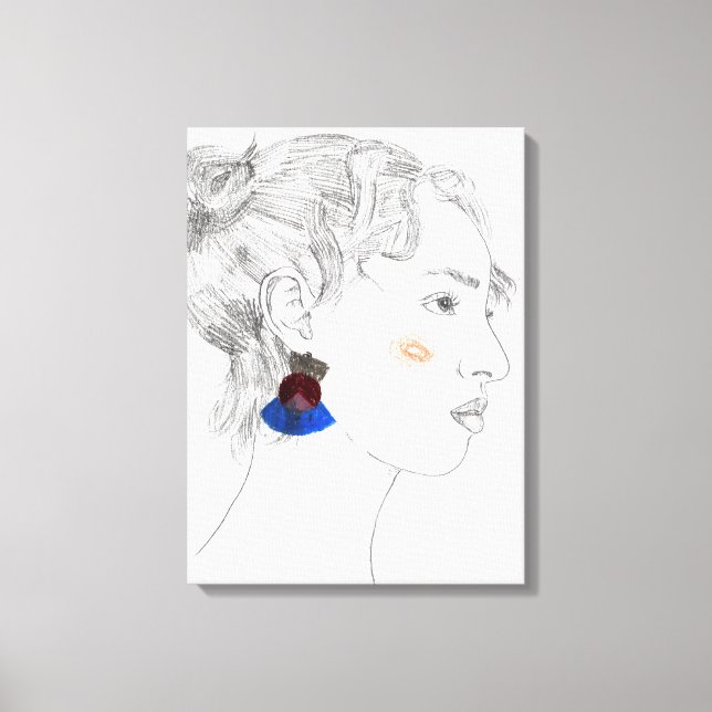Glance Sketch - Portrait Canvas Print (Front)