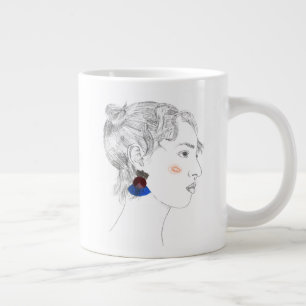 Glance Sketch - Portrait Large Coffee Mug