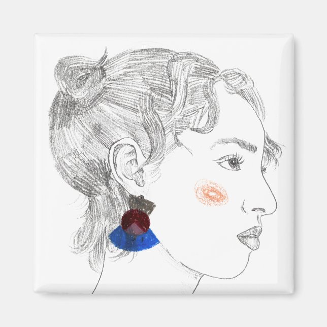 Glance Sketch - Portrait Magnet (Front)