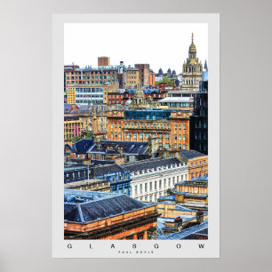 Glasgow city scene poster