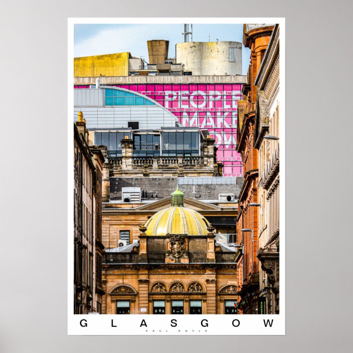Glasgow city scene poster Zazzle.co.uk