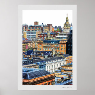 Glasgow city scene poster