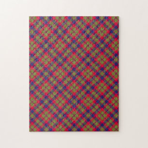 Glasgow Clan Tartan Plaid Pattern Jigsaw Puzzle