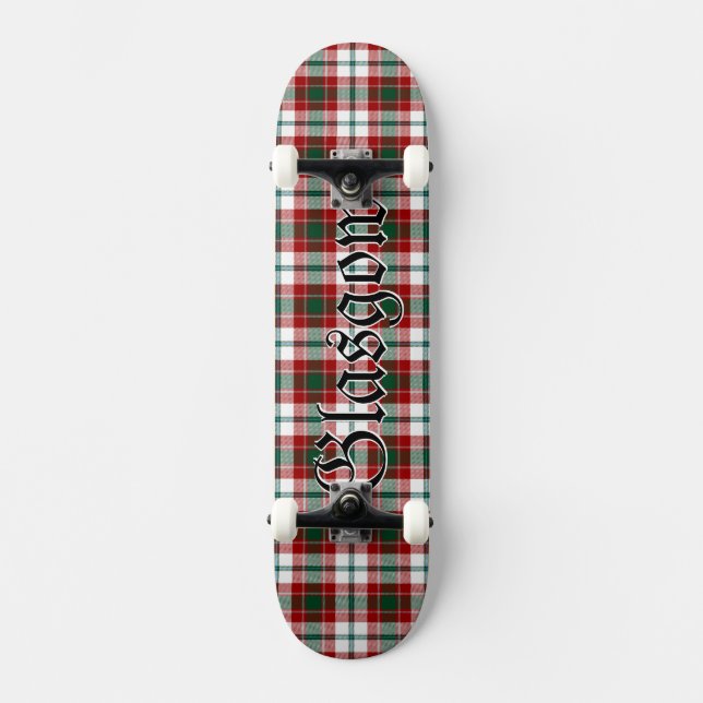 Glasgow Clan Tartan Scottish Plaid Skateboard (Front)