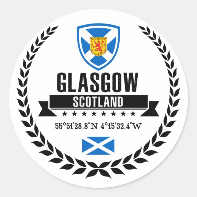 Glasgow Classic Round Sticker (Front)