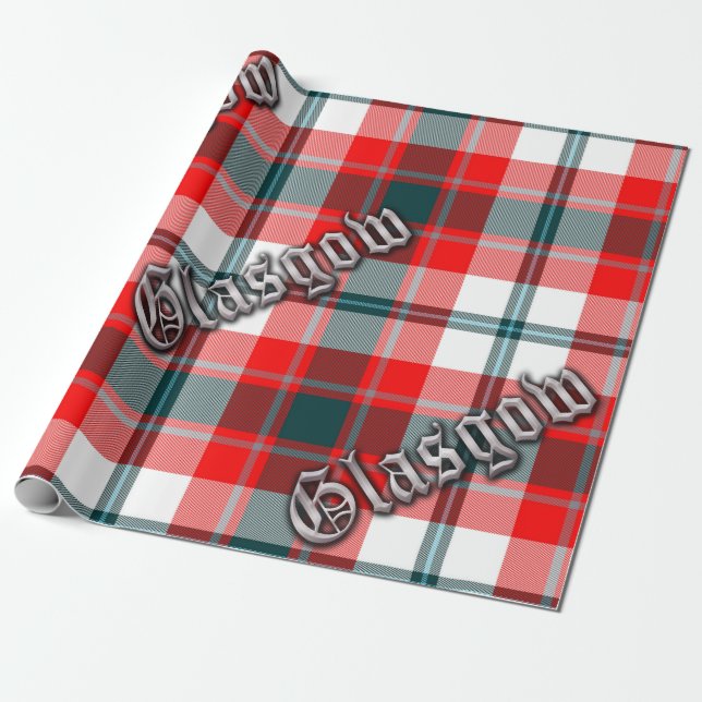Glasgow District Tartan Wrapping Paper (Unrolled)