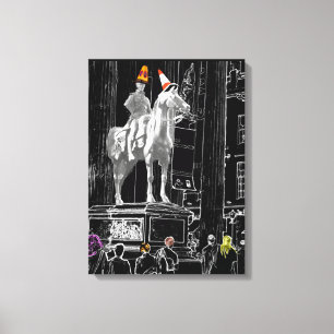 Glasgow Duke of Wellington Statue Digital Art Canvas Print