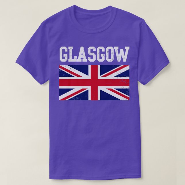 Glasgow England United Kingdom Union Jack T-Shirt (Design Front)