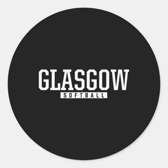 Glasgow High School Softll  Classic Round Sticker (Front)