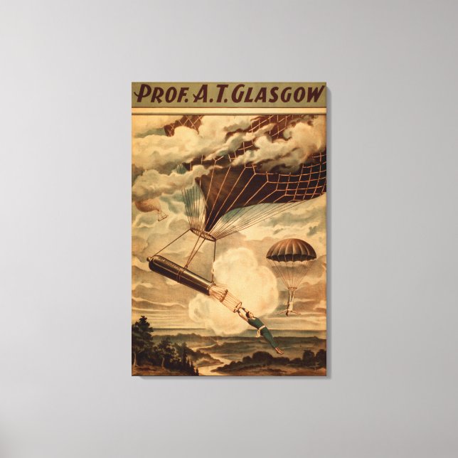 Glasgow Hot Air Balloon Circus Theatre Poster Canvas Print (Front)
