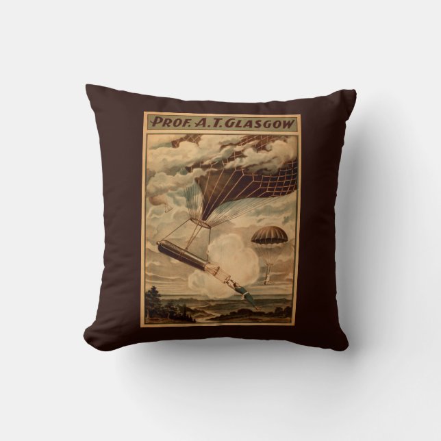 Glasgow Hot Air Balloon Circus Theatre Poster Cushion (Front)