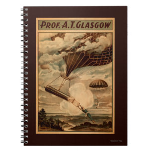 Glasgow Hot Air Balloon Circus Theatre Poster Notebook