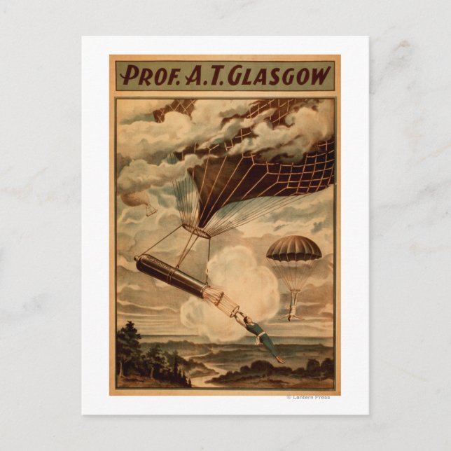 Glasgow Hot Air Balloon Circus Theatre Poster Postcard (Front)