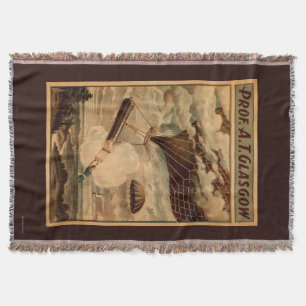 Glasgow Hot Air Balloon Circus Theatre Poster Throw Blanket