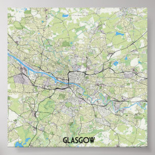 Glasgow map poster