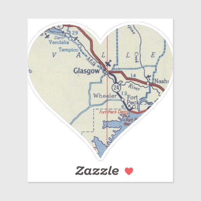 Glasgow Montana Vintage Map (Sheet)