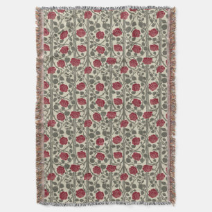 Glasgow Rose - Art Nouveau Throw Blanket