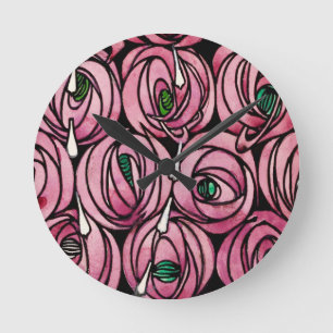 Glasgow Rose - Charles Rennie Mackintosh Round Clock