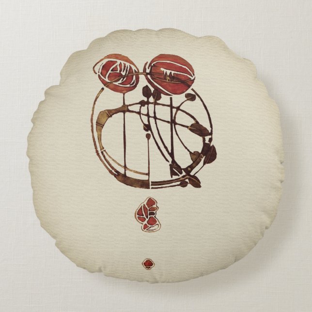 Glasgow Rose Round Cushion (Front)