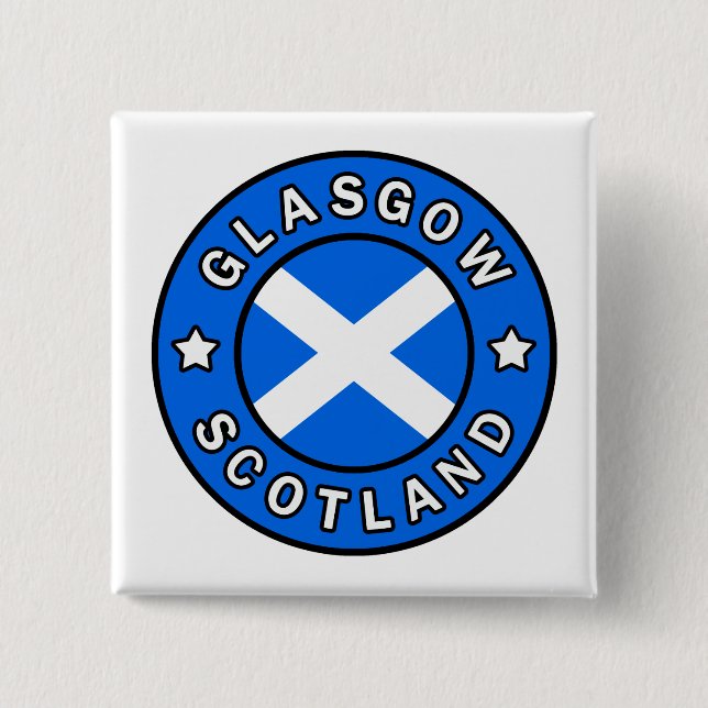Glasgow Scotland 15 Cm Square Badge (Front)
