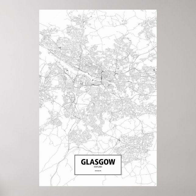 Glasgow, Scotland (black on white) Poster (Front)
