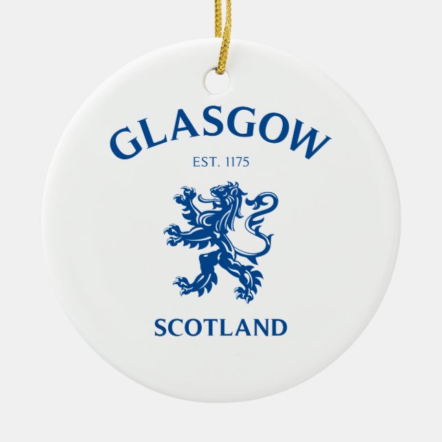GLASGOW, SCOTLAND CERAMIC TREE DECORATION (Front)