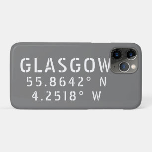 Glasgow Scotland Latitude & Longitude  iPhone 11 Pro Case