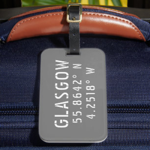 Glasgow Scotland Latitude & Longitude   Luggage Tag