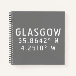 Glasgow Scotland Latitude & Longitude Notebook