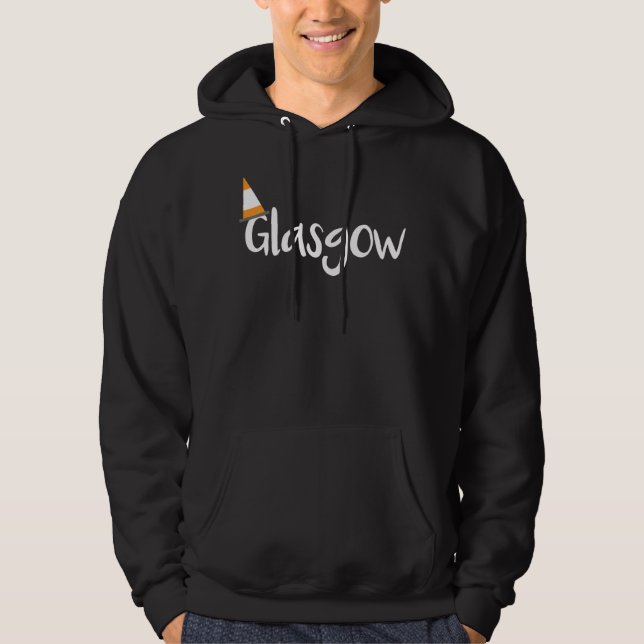 Glasgow Scotland Orange Traffic Cone Hat Hoodie (Front)