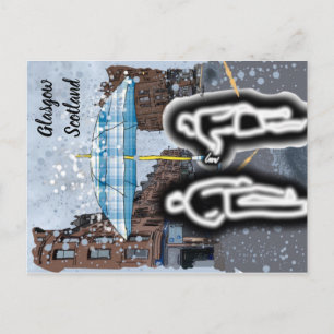 Glasgow scotland rainy postcard
