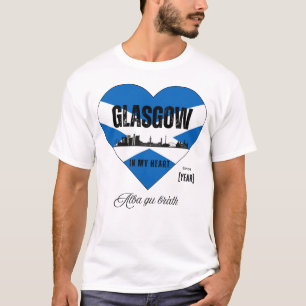 Glasgow Scotland Skyline Heart - Since [Year] T-Shirt