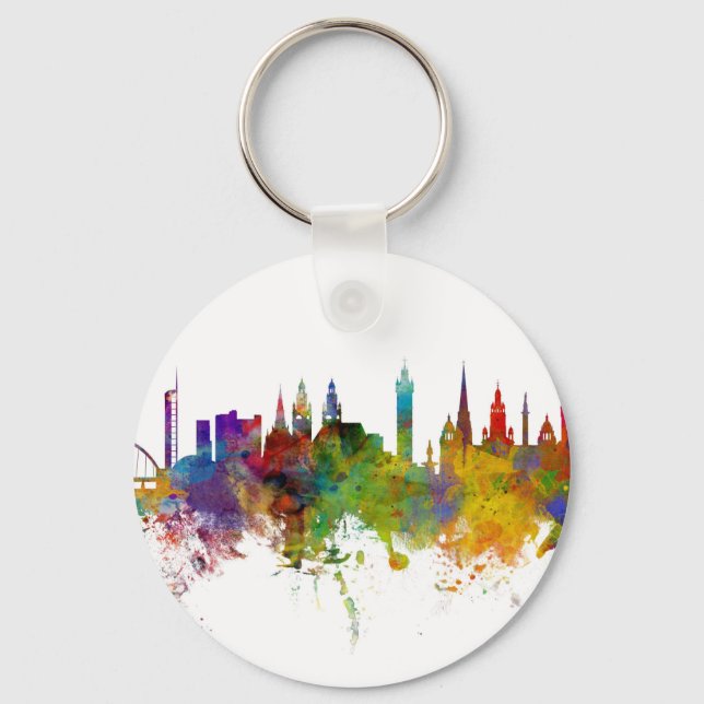 Glasgow Scotland Skyline Key Ring (Front)