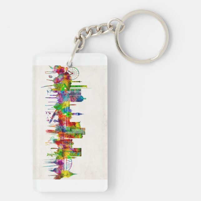 Glasgow Scotland Skyline Key Ring (Back)