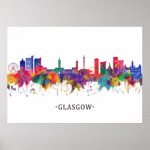 Glasgow Scotland Skyline Poster