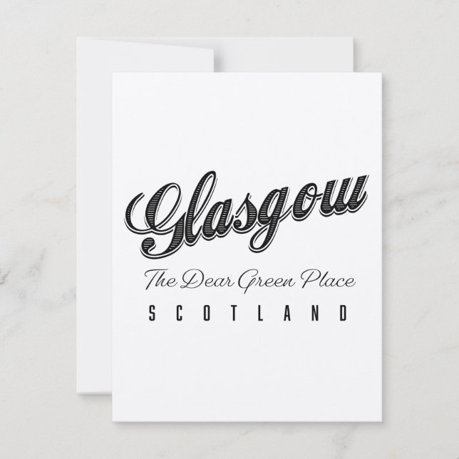 Glasgow Scotland "The Dear Green Place" (Front)