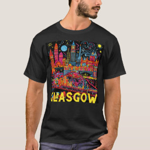 Glasgow Scotland UK City Modern Pop Art Colourful T-Shirt