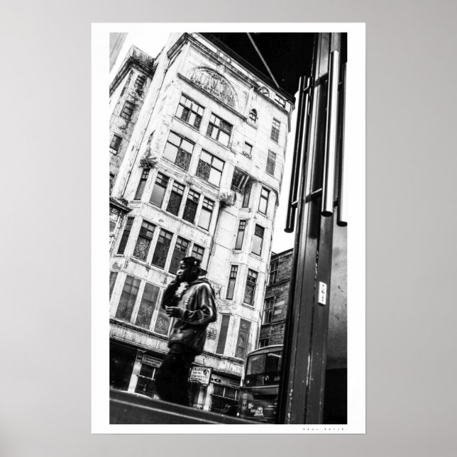 Glasgow street scene reflection poster (Front)