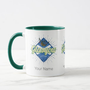 Glasgow UK City Scotland Retro Bagpipes Vintage Mug